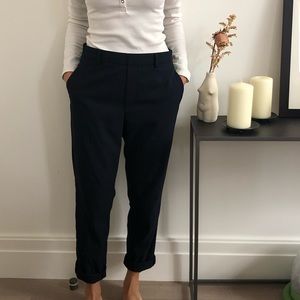 Uniqlo Navy Cigarette Trousers